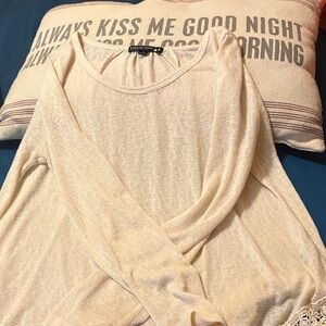 Living doll Cream Long Sleeve Top